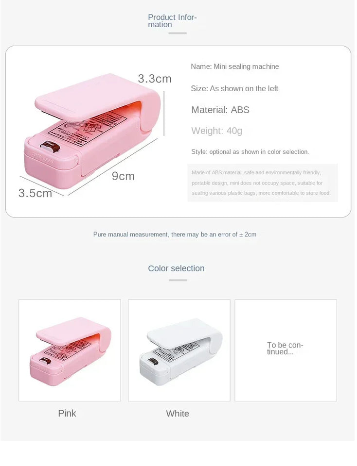 Home Vacuum Packaging Machine Plastic Bag Sealer Thermal Plastic Food Bag Closure Portable Sealer Food Packaging Heat Sealer