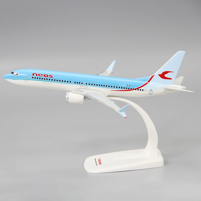 1:200 Scale B737 MAX8 neos Airlines ABS Plastic Airplane Aircraft Plane Model Toy Assembly Resin for Collection