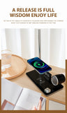 Multifunction LED Desk Lamp Wireless Charger Pad Stand Clock Bluetooth Speaker Night Light USB Port Night Lighting