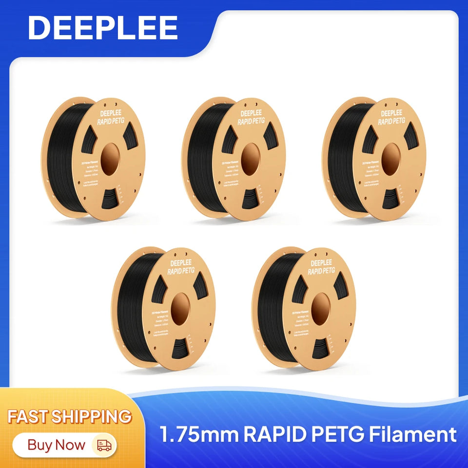 DEEPLEE Rapid PETG Filament 1.75mm 1KG 3d printing materials PETG Black Filament 1kg Fits for Most FDM 3D Printers DEEPLEE