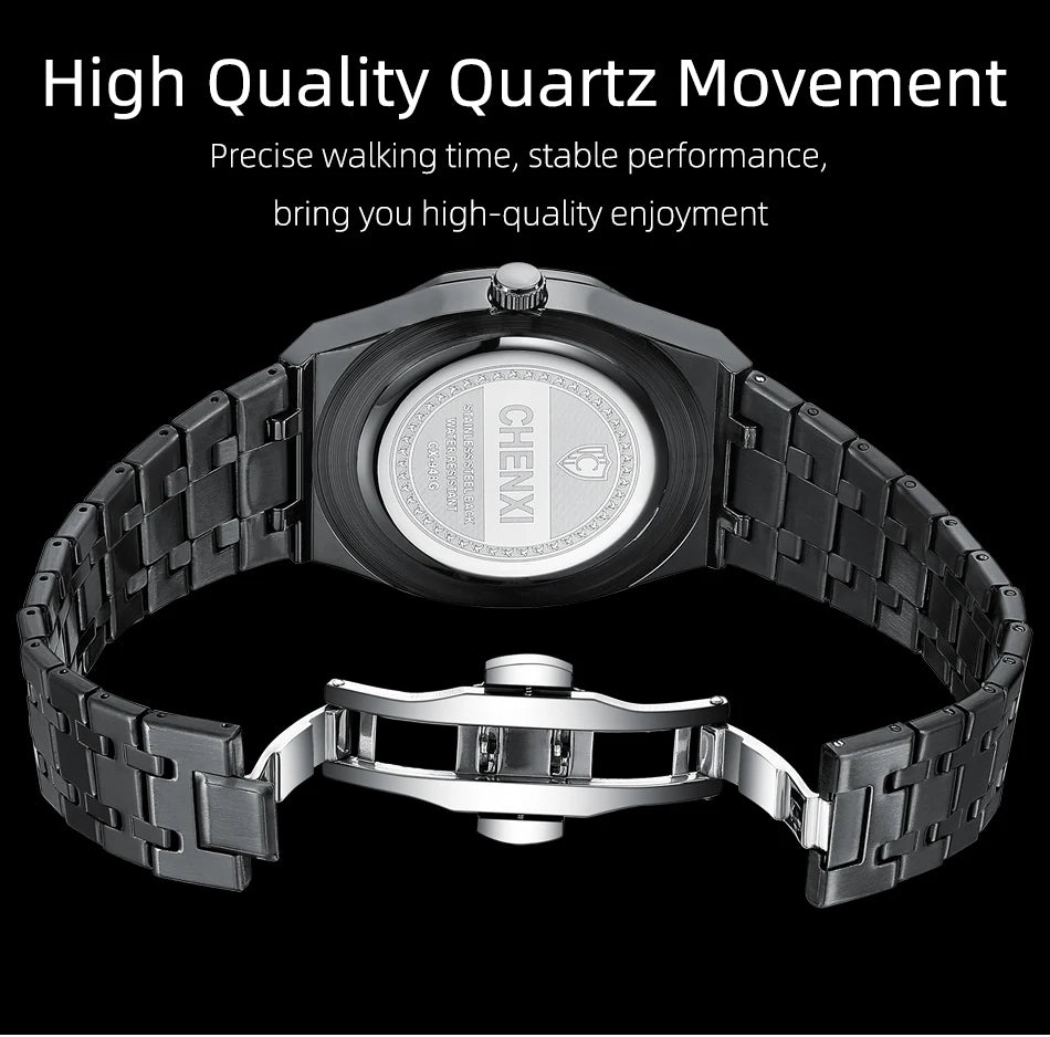 CHENXI Business Quartz Man Wristwatch Multi-function Luminous Calendar Men's Watches Waterproof Chronograph Stop Watch