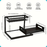 Organizer for Under The Sink on The Second Floor Featuring Sliding Drawers,Versatile Storage Rack for Bathrooms, Kitchens
