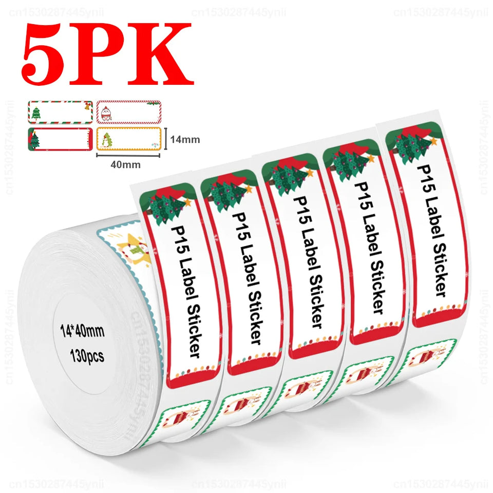 Labelwell 5/10PK P15 Thermal Label Sticker 12x40mm 15x30mm Label Tape Compatible for Marklife P15 P12 P11 L12 D30 Label Printer