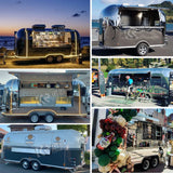 mobile food vending cart with multifunctional and spacious interior, serving as a portable kitchen trailer