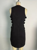 2025 Sexy American Y2K Washed Denim Lace-up Tank Dress Spring New Slim Fit Pencil Mini Skirt Streetwear Chic