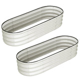2 Pcs 4.5x2x1ft Oval Raised Garden Bed, Galvanized Raised Beds,Open-Ended Base Metal Raised Planter Beds,Garden Bed Outdoor