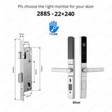 TTLock APP Waterproof Fingerprint Password Smart Lock For Outdoor Pull Push Sliding Aluminum Door 2885/ 3585/ 4585 /6085 Mortise