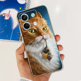 For Xiaomi Redmi Note 13 4G Case Cute Cat Butterfly Cover Soft Silicone Phone Case For Redmi Note 13 Pro Plus Note13 Full Bumper
