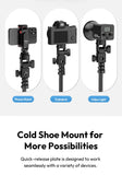 Ulanzi LA04 Univeral Light Stand Adapter with 1/4" Cold Shoe Mount for Phone Stand DSLR Camera LED Light 180° Tilt for Lighting