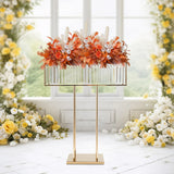 Bymaocar 70*90cm Wedding Flower Stand, Wedding Crystal Flower Stand, Crystal Flower Stand Gold