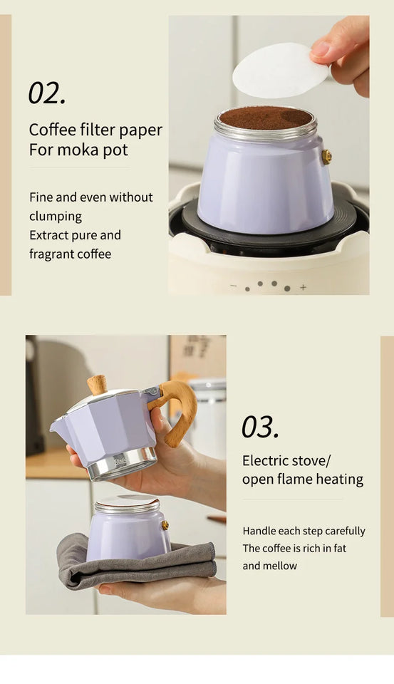 Bincoo Coffee Moka pot Classic Italian Espresso Maker Extraction Hand Brewing coffee Pot Barista Coffee Machine Coffee Utensil