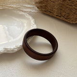 KMVEXO Fashion Maillard Vintage Punk Coffee Black Wood Bangles Hip Hop Resin Geometric Wide Bangles Women Men Bracelet Jewelry