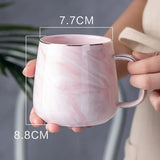 Nordic Ins Style Ceramic Mug Marbled  Gold Rim Coffee Cup Oatmeal Breakfast Cup Valentine's Day present Couple water cups