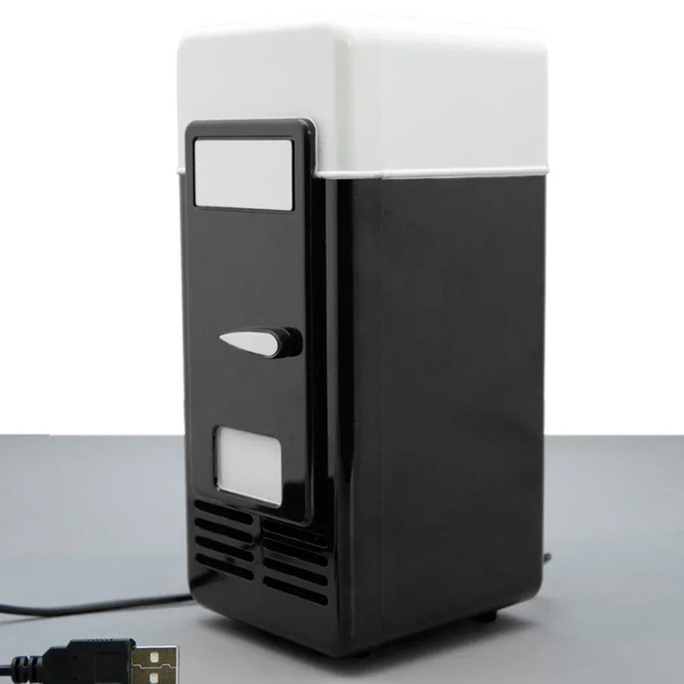 Mini USB Fridge Portable Cooler Beverage Drink Cans Cooler / Warmer Refrigerator for Car Laptop PC Computer Black Red Color 2024