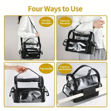 Makeup Brush Holder Backpack Makeup Artist Travel Case Clear Waterproof Cosmetic Organizer Bag with Adjustable Strap and Divider