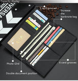 Men's PU Leather Long Clutch, Thin Business Card Holder, Men's Wallet, Brown, Black, Coffee, Pocket Coin Purse, Fashion 2024