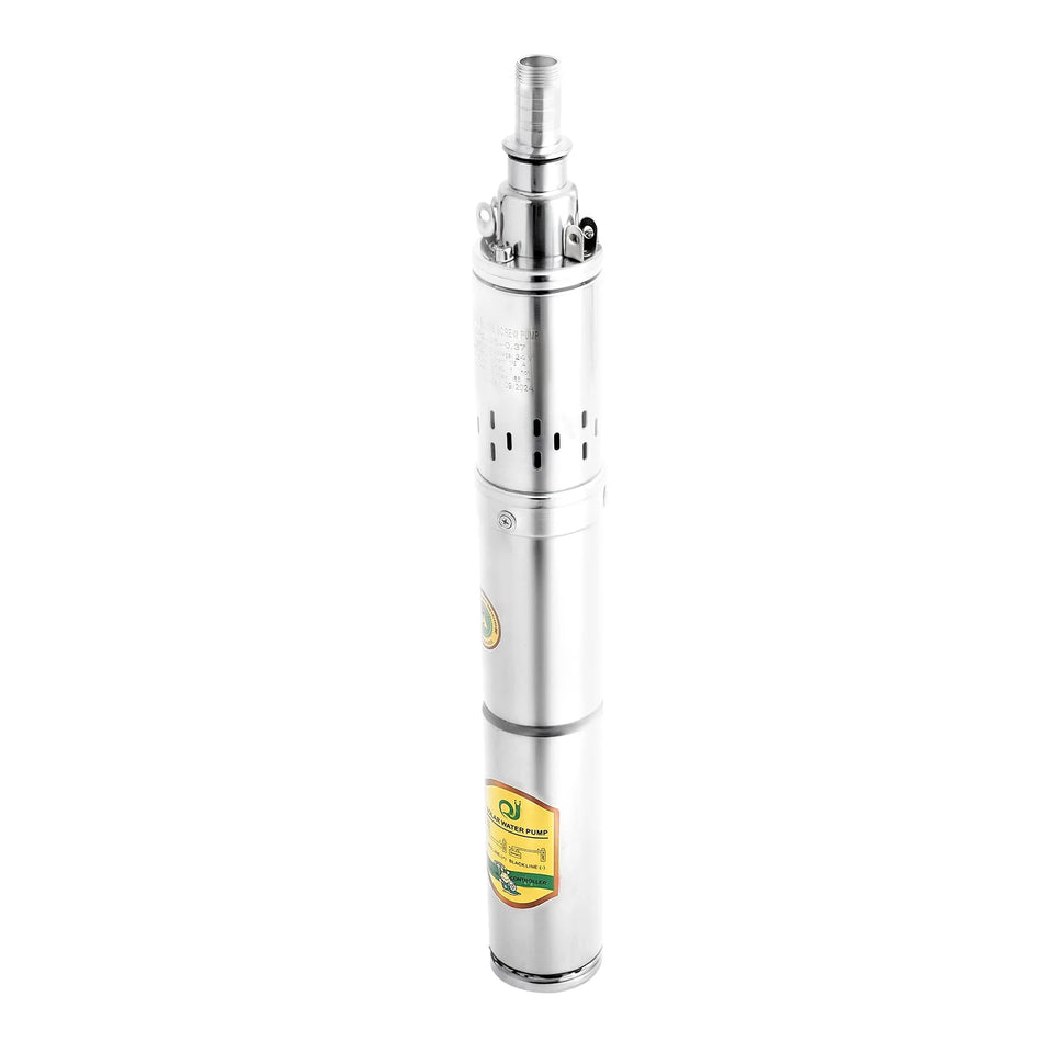 24V DC Submersible Well Pump for Solar System Stainless Steel 65m Deep Water Pump Pure Copper Motor 370W 2m³/h Flow for Farm