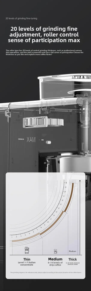 Electric coffee grinder+coffee machine integrated machine|Fully automatic freshly ground coffee beans|Fast grinding for breakfas
