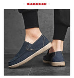 Fashion Men's Sneakers Canvas Breathable Men's Walking Driving Shoes Comfortable Outdoor Men Flats Casual Shoes Tenis Masculino