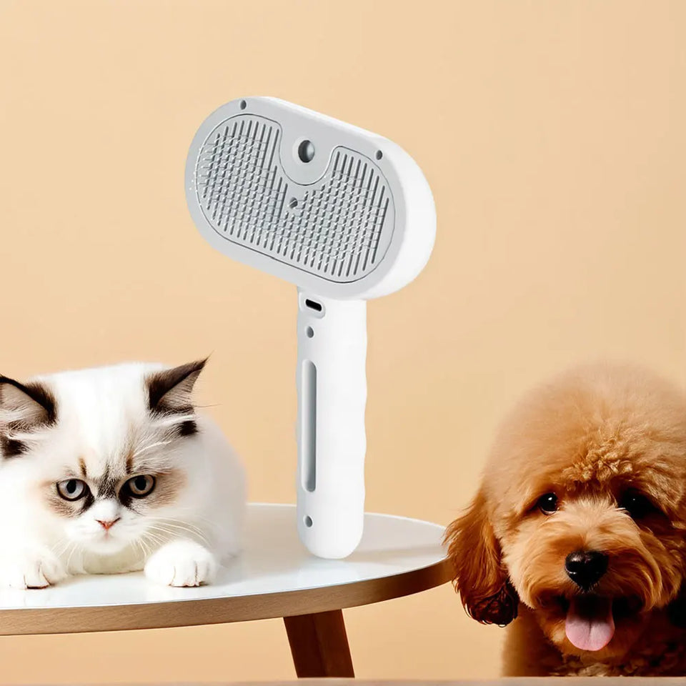 3 in 1 Cat Steam Brush Cat Grooming Brush with Release Button Cat Brush Pet Hair Cleaning Brush Comb for Cats Dogs Small Animals