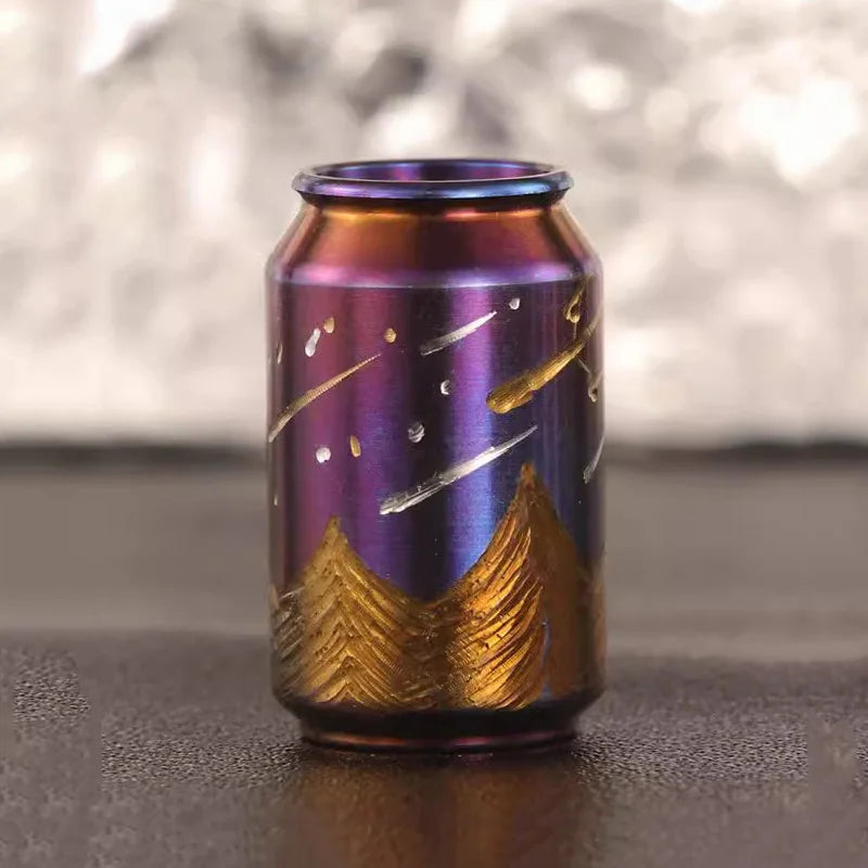 Titanium Alloy Cola Can Titanium Holy Grail Paracord Beads Knife Lanyard Bead Fidget Spinner Push Slider EDC Accessories