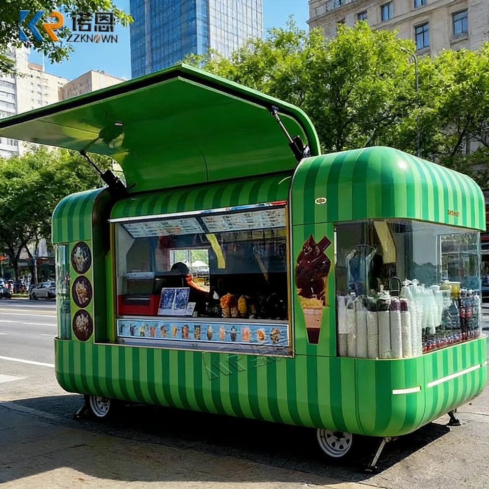 New Food Trailer Mobile Food Truck for Bakery Dairy Products Factory Ice Cream Cart Juice Coffee Kiosk Fully Equipped