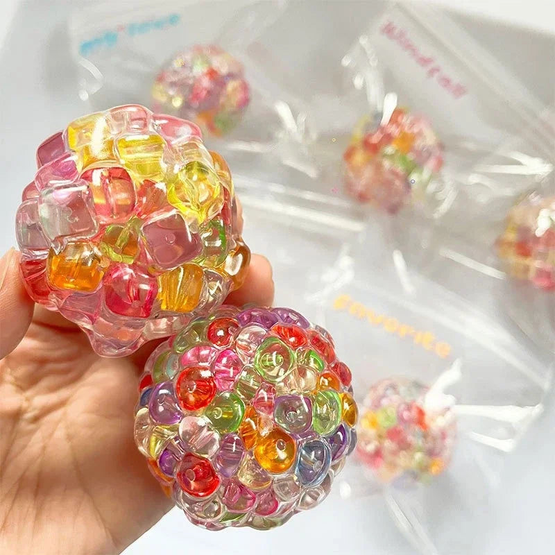 Squishy Balls Ice Beads Stress Relief Toy Super Soft Mochi Fidget Toy with Slow Rebound Texture for Adult Anxiety Relaxation
