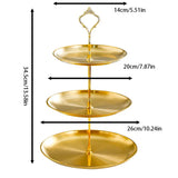 Gold 3-Tier Cake Stand 27x27cm, Party Dessert Display Tower for Holiday Gathering, Elegant Serving Stand