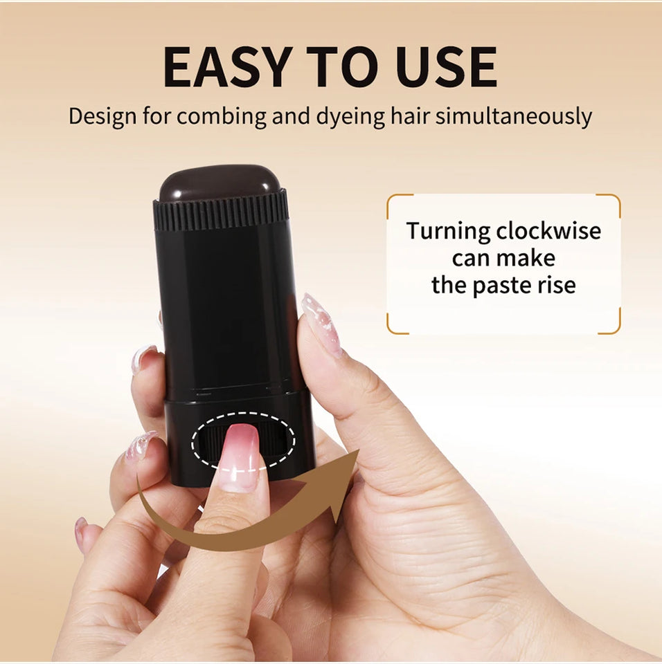 2in1 Hair Dye Stick with Comb Black Brown Coffee Long Lasting Temporary Hair Coloring Covered White Hairs Hairline Pen Washable