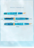 Smooth Asvine P20 Piston Filling Fountain Pen Acrylic Beautiful Patterns EF/F/M Nib with Golden Clip Writing Office Gift Box Pen