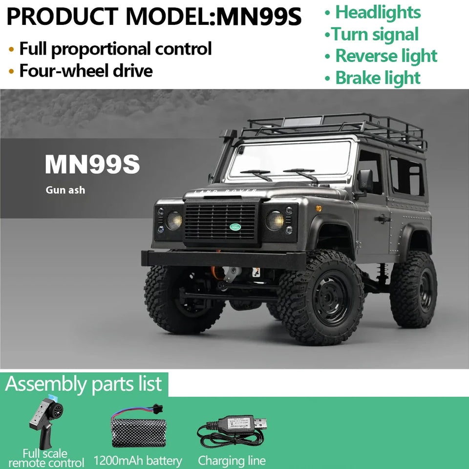 1/12 4WD Off-Road RC Car MN98 MN99S 2.4G Remote Control SUV Electric Climbing Car Toy for Kids Official Licensed Model Guard 90