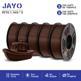 JAYO filaments petg 5Rolls Mixed colors 3D Printer Filament 1.75mm 100% No Bubble FDM 3D Printer Materials DIY Gift 1.1KG/1rolls