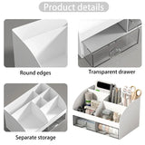 Home Office Desktop Stationery Storage Box 6 Compartments 2 Drawers Decorative Desk Organizer Dressing Table Makeup Storage Case