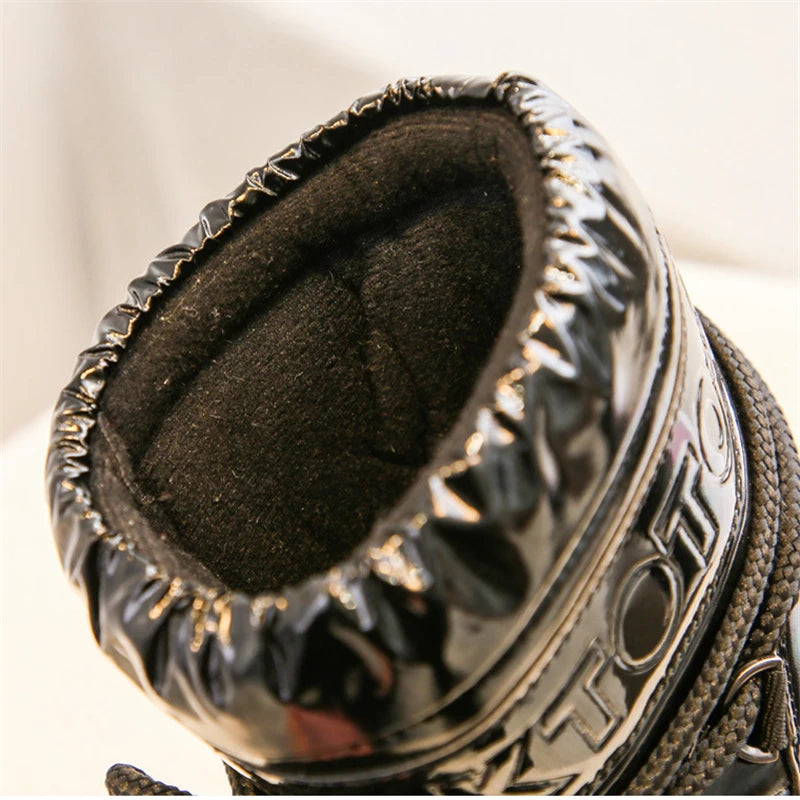 Ankle Boots Women Winter Genuine Leather Waterproof Platform Snow Boots For Warm Plush Non Slip Cotton Padded Shoes Size 34-41