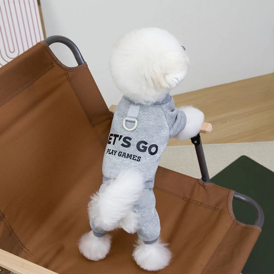 4 Legs Dog Hoodies Jumpsuit for Small Dogs Puppy Clothes Sport Dog Pullover Sweatshirt Doggies Winter Coat Warm Pet Cat Apparel