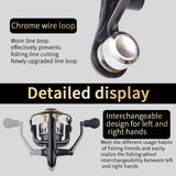 1 Piece Two-Hand Rotating Fishing Reel, He1000-7000 Series, 5.2:1 Gear Ratio, 22.05lb Extraction, Smooth and Sensitive Aluminum Alloy Body, Pa Nylon, Left/Right Hands Can Be Changed, Suitable for Freshwater and Saltwater