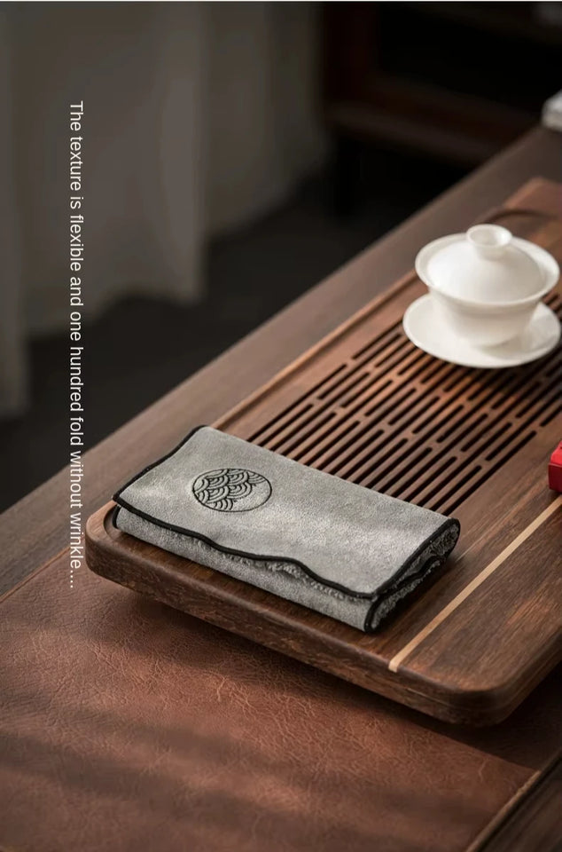 Water Absorption Tea Towel Tea Cloth Thickened Coffee Table Cloth Zen Teaware Towel Cotton Linen Rag Pad Tea Table Accessories