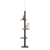 Adjustable Height Cat Tree for Indoor, Floor to Ceiling Cat Tower with Scratching Posts, Cat Scratcher Furniture, Kitten Toys