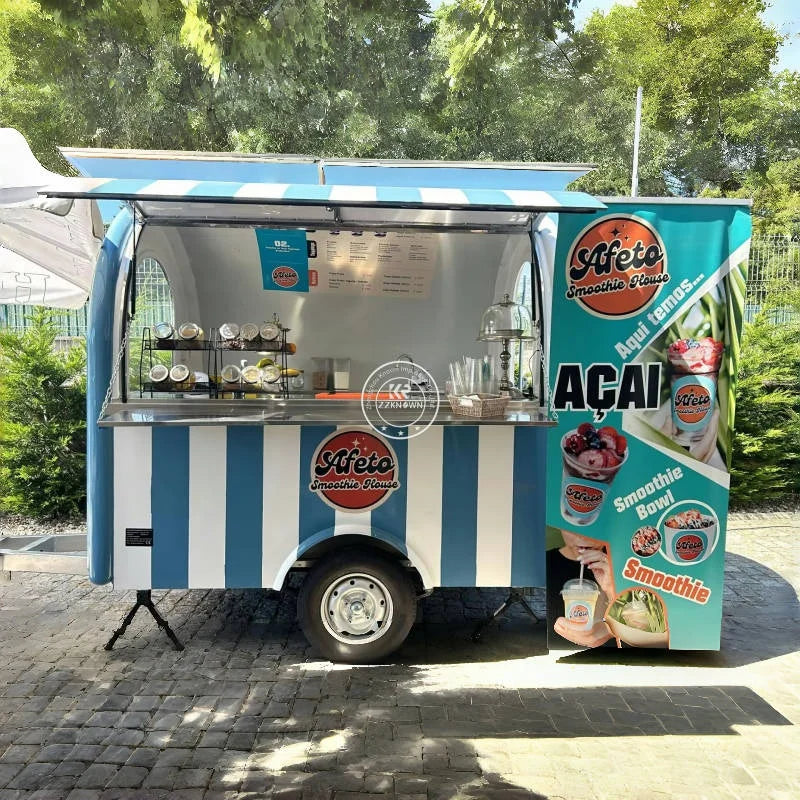 Fully Equipped Ice Cream Food Truck with Full Kitchen Trailer, Fast Food Trailer, Mobile Street Food Cart for Sale