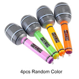 4pcs Inflatable Microphones 35cm/13.77 inch Random Color Microphone Toys Music Party Decoration Props Inflatable Instrument