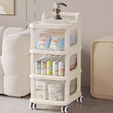 Acrylic Shopping Cart Shelf Stand Floor Standing Bathroom Gap Frame Home Living Room Snack Storage Rack Modern Minimalism