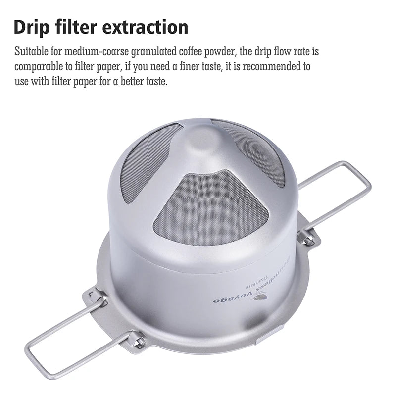 Boundless Voyage Titanium Reusable Coffee Filter Paperless Coffee Filter Metal Coffee Filter Pour Over Coffee Maker Ti6002P