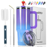 WATERSY 30oz/40oz Stainless Steel Thermal Cup Large Capacity Tumbler with Handle & Straw Insulated Mug Travel for Coffee