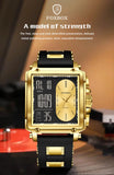 LIGE Fashion Square Digital Watch Men Casual Sports Waterproof Men's Quartz Wristwatch FOXBOX Top Brand Luxury Chronograph Watch
