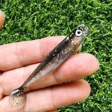 MUKUN 10pcs 60mm 2g Soft Lures Baits Fishing Lure Leurre Shad Double Color Silicone Bait T Tail