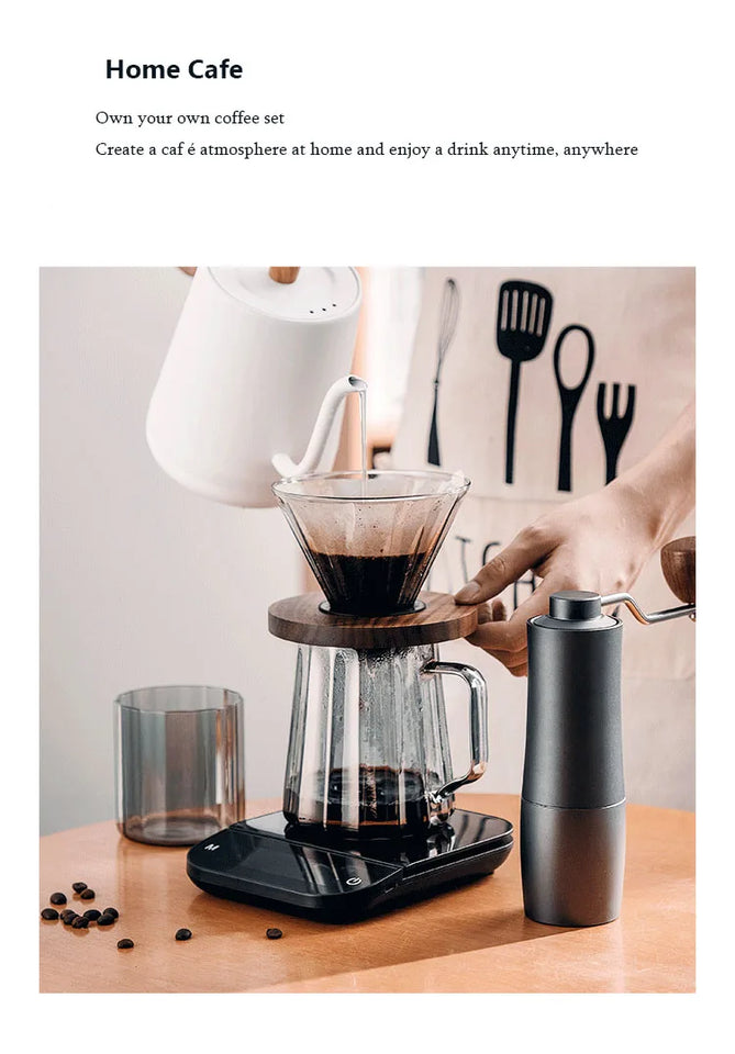 Household Coffee Maker Advanced Grey Glass Hand-brewed Coffee Drip Filter Cup Wood Pallet Sharing Pot Coffeeware Accessories