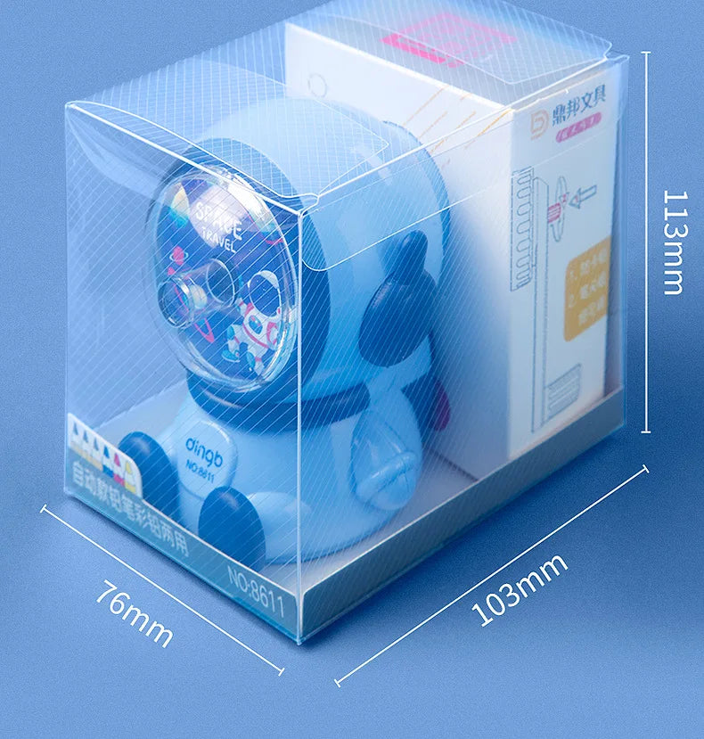 Cartoon Astronaut Pencil Sharpener Student Pencil Sharpener Hand Crank Manual Sharpener Adjustable Thickness Cute Pencil Cutter
