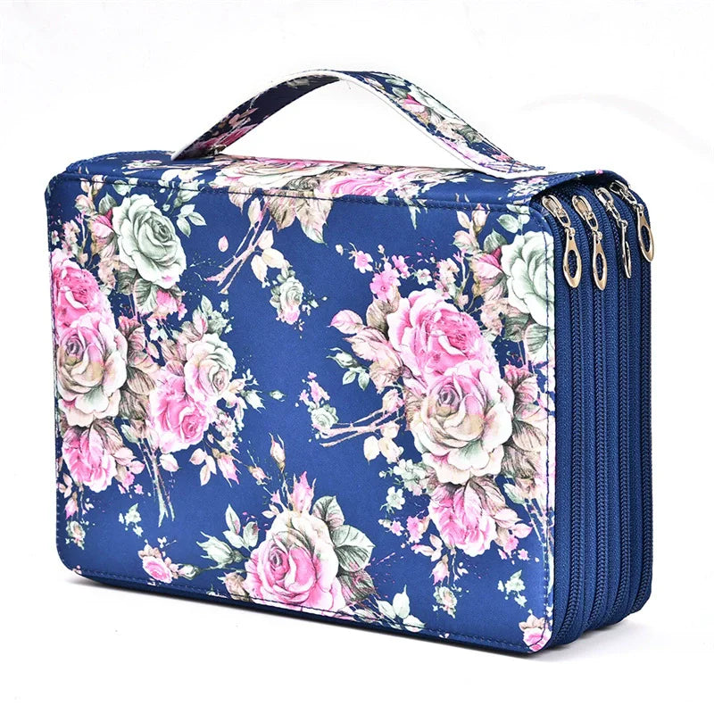 200 hole portable canvas pencil case, pencil stationery shockproof storage bag, large capacity stationery box