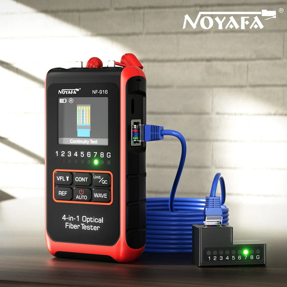 NOYAFA NF-916 4 In 1 Optical Fiber Tester Optical Power Meter VFL REF FC SC ST Visual Fault Locator LCD Display Network Tools