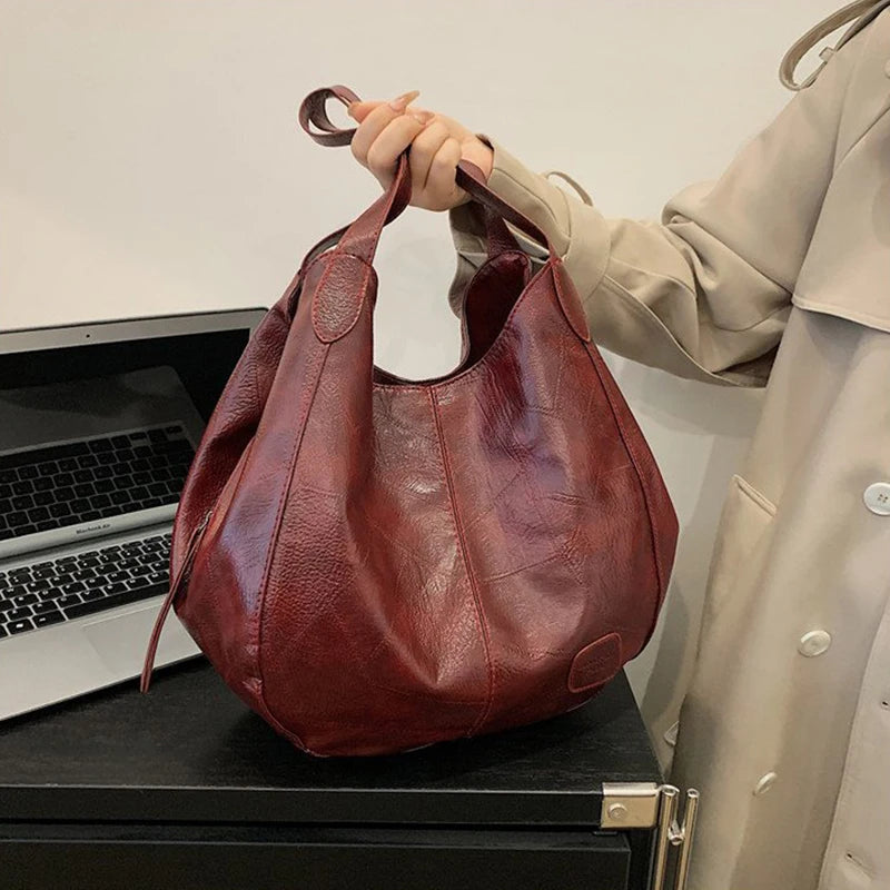 Womens Hand Bags Soft PU-Leather Shoulder Bags Ladies All-Matching Shopping Dating Bag Large Capacity Crossbody Bag Gift